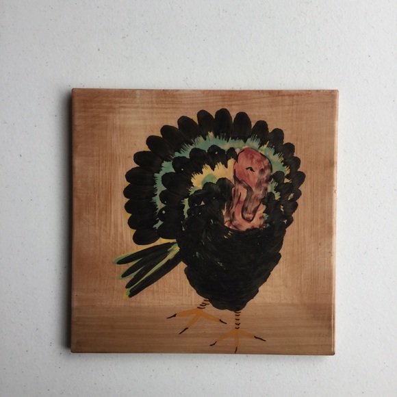 Marco E Cristina Turkey Ceramic Tile Trivet. - Picture 3 of 6